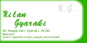 milan gyaraki business card